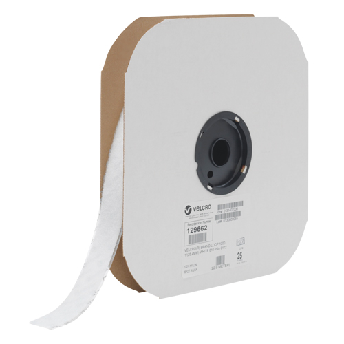 Ruban d'attaches, Boucle, 25 vg x 1", Cousu, Blanc Les Fournitures Industrielles Méga
