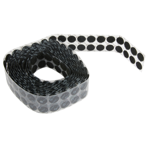 Attaches en jeton, Boucle et crochet, 3/4" dia., Adh&eacute;sif, Noir Les Fournitures Industrielles Méga