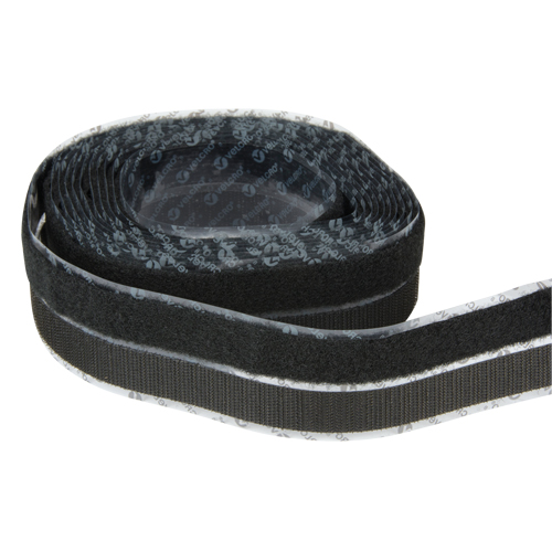 Attache, Boucle et crochet, 15' x 3/4", Adh&eacute;sif, Noir Les Fournitures Industrielles Méga