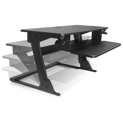 Goya Sit-Stand Workstation, Desktop Unit, 21" H x 35-2/5" W x 24" D, Black Les Fournitures Industrielles Méga