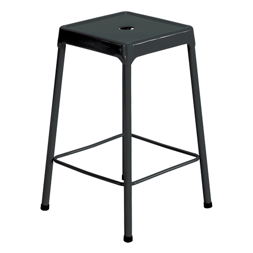Tabouret en acier pour comptoir Safco, Stationnaire, Fixe, 25", Acier Si&egrave;ge, Noir Les Fournitures Industrielles Méga