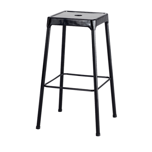 Tabouret en acier pour bistro Safco, Stationnaire, Fixe, 29", Acier Si&egrave;ge, Noir Les Fournitures Industrielles Méga