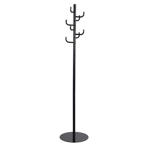 Coat Rack, 68" H, Black, 8 Hook(s) Les Fournitures Industrielles Méga