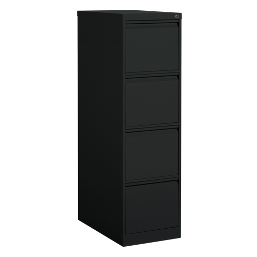 Vertical Filing Cabinet, Steel, 4 Drawers, 15-1/7" W x 25" D x 52" H, Black Les Fournitures Industrielles Méga