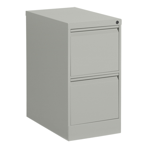 Vertical Filing Cabinet, Steel, 2 Drawers, 15-1/7" W x 25" D x 29" H, Grey Les Fournitures Industrielles Méga