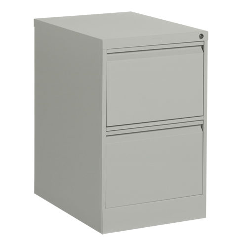 Vertical Filing Cabinet, Steel, 2 Drawers, 18-1/7" W x 25" D x 29" H, Grey Les Fournitures Industrielles Méga