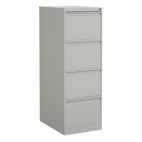 Vertical Filing Cabinet, Steel, 4 Drawers, 18-1/7" W x 25" D x 52" H, Grey Les Fournitures Industrielles Méga