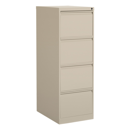 Vertical Filing Cabinet, Steel, 4 Drawers, 18-1/7" W x 25" D x 52" H, Beige Les Fournitures Industrielles Méga