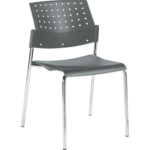 Chaises sans accoudoirs empilables, Plastique, Hauteur 33", Capacit&eacute; 300 lb, Gris Les Fournitures Industrielles Méga