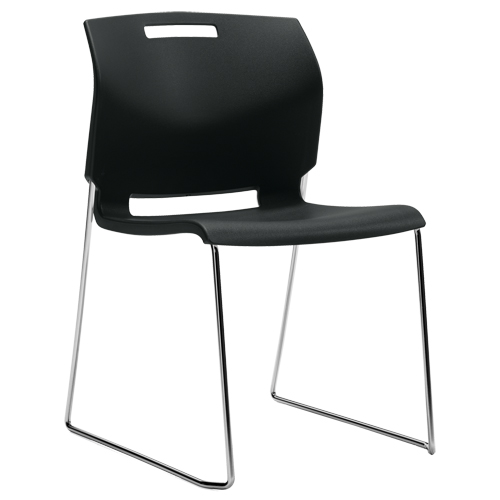 Chaise, Plastique, Hauteur 32-1/2", Capacit&eacute; 300 lb, Noir Les Fournitures Industrielles Méga