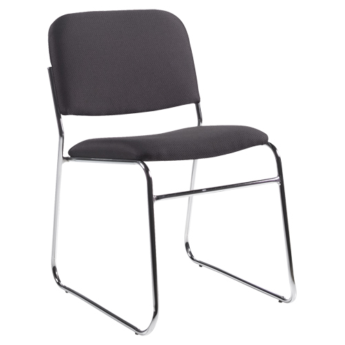 Armless Chair, Fabric, 30" High, 200 lbs. Capacity, Black Les Fournitures Industrielles Méga