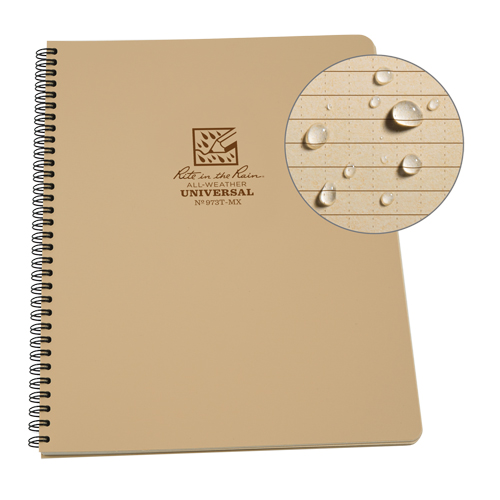 Side-Spiral Notebook, Soft Cover, Tan, 64 Pages, 4-5/8" W x 7" L Les Fournitures Industrielles Méga