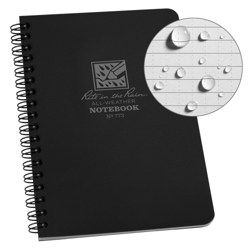 Side-Spiral Notebook, Soft Cover, Black, 64 Pages, 4-5/8" W x 7" L Les Fournitures Industrielles Méga