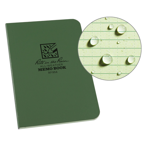 Memo Book, Soft Cover, Green, 112 Pages, 3-1/2" W x 5" L Les Fournitures Industrielles Méga