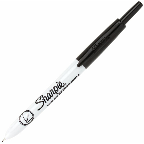 Retractable Permanent Marker, Black, Ultra Fine Tip Les Fournitures Industrielles Méga