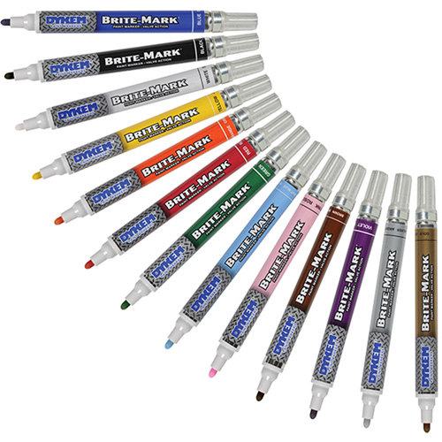 Marqueur &agrave; peinture moyen Brite-Mark, Liquide, Blanc Les Fournitures Industrielles Méga