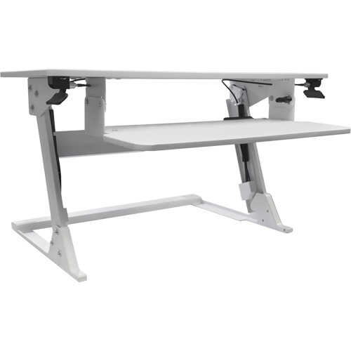 Poste de travail assis-debout Goya, Mod&egrave;le de bureau, 21" h x 35-2/5" la x 24" p, Blanc Les Fournitures Industrielles Méga