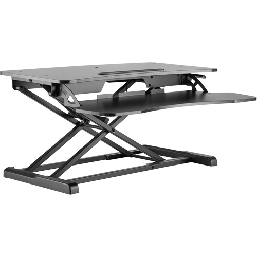 Goya Sit-Stand Workstation, Desktop Unit, 22" H x 31-1/2" W x 24" D, Black Les Fournitures Industrielles Méga