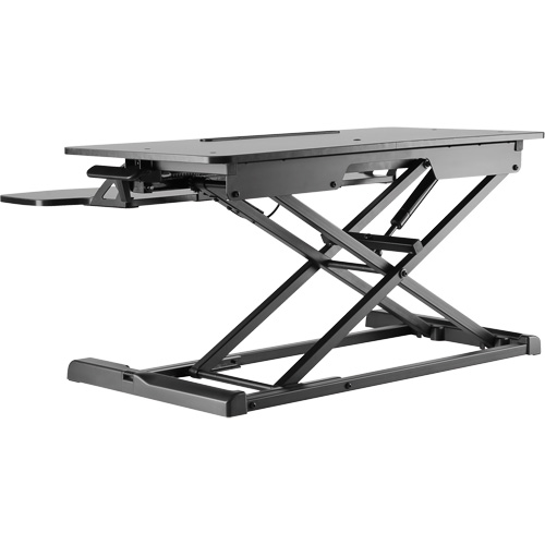 Goya Sit-Stand Workstation, Desktop Unit, 22" H x 31-1/2" W x 24" D, Black Les Fournitures Industrielles Méga