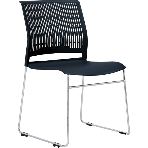 Chaises empilables s&eacute;rie Activ, Polypropyl&egrave;ne, Hauteur 32-3/8", Capacit&eacute; 275 lb, Noir Les Fournitures Industrielles Méga