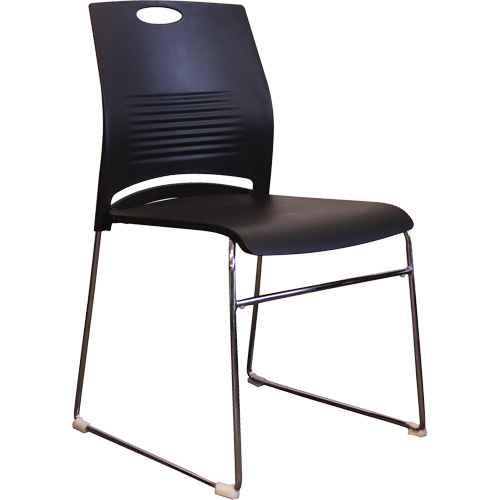 Chaises empilables s&eacute;rie Activ, Plastique, Hauteur 23", Capacit&eacute; 275 lb, Noir Les Fournitures Industrielles Méga