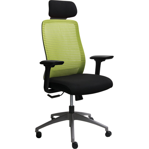 Chaise de bureau ajustable s&eacute;rie Era avec appui-t&ecirc;te, Tissu/Mailles, Vert, Capacit&eacute; 275 lb Les Fournitures Industrielles Méga