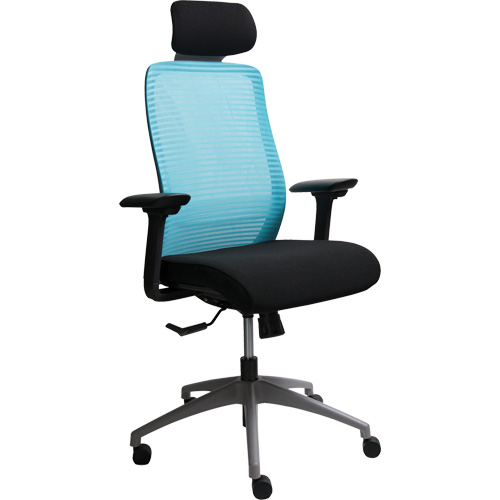 Era Series Adjustable Office Chair with Headrest, Fabric/Mesh, Blue, 275 lbs. Capacity Les Fournitures Industrielles Méga