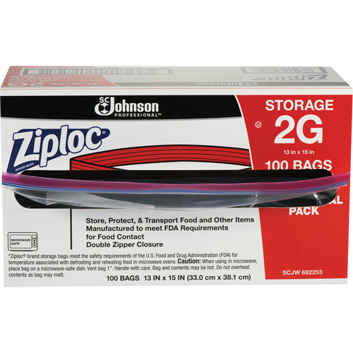 Sacs d'entreposage alimentaire &agrave; double fermeture &agrave; glissi&egrave;re de Ziploc Les Fournitures Industrielles Méga