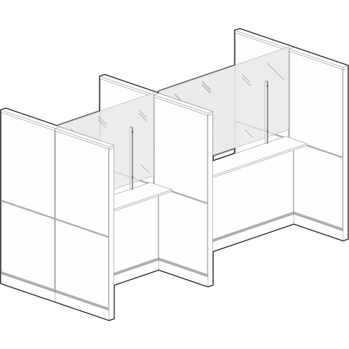 Vitre hygi&eacute;nique &agrave; fixation par pince, 36" la x 36" h Les Fournitures Industrielles Méga