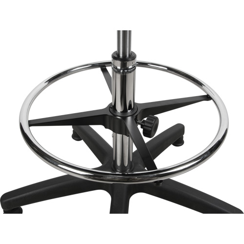 Tabouret robuste et ergonomique, Stationnaire, Ajustable, 39” - 48”, Polyur&eacute;thane Si&egrave;ge, Noir Les Fournitures Industrielles Méga