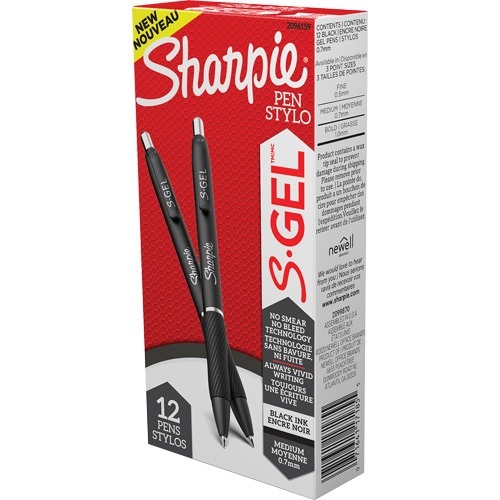 Stylo S-Gel, Noir, 0,7 mm, R&eacute;tractable Les Fournitures Industrielles Méga