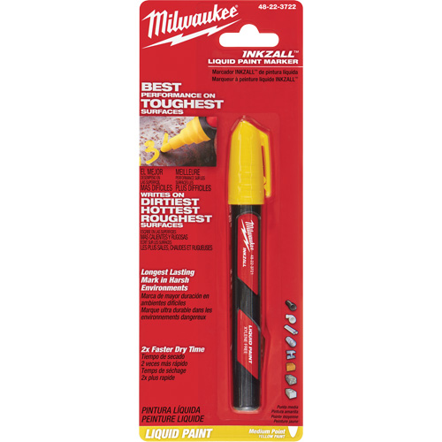 Inkzall Paint Marker, Liquid, Yellow Les Fournitures Industrielles Méga