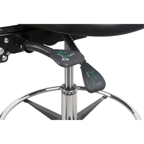 Tabouret robuste et ergonomique, Mobile, Ajustable, 39" - 48", Polyur&eacute;thane Si&egrave;ge, Noir Les Fournitures Industrielles Méga