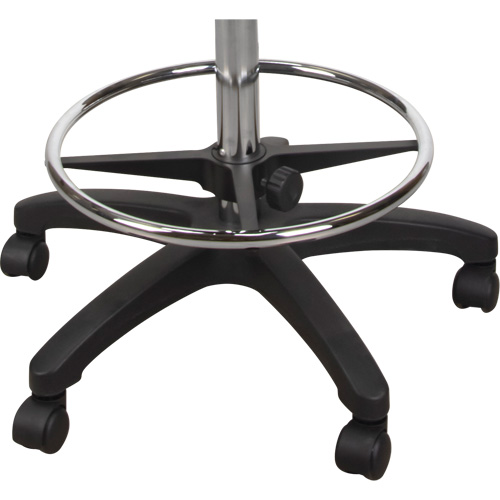 Tabouret robuste et ergonomique, Mobile, Ajustable, 39" - 48", Polyur&eacute;thane Si&egrave;ge, Noir Les Fournitures Industrielles Méga