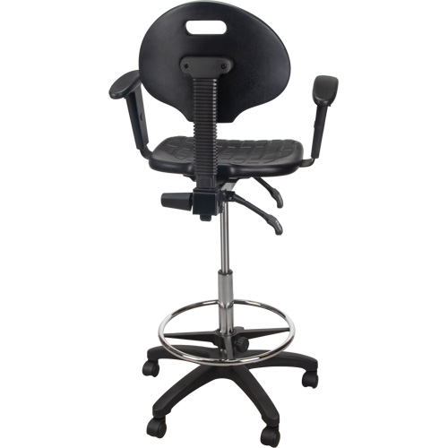 Tabouret ergonomique robuste avec accoudoirs r&eacute;glables et roulettes en nylon, Mobile, Ajustable Hauteur, Capacit&eacute; 250 lb Les Fournitures Industrielles Méga