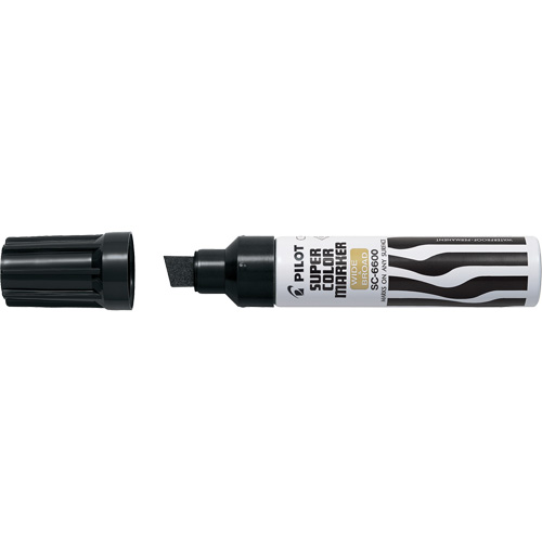 Super Colour Jumbo Permanent Marker, Black, Chisel Tip Les Fournitures Industrielles Méga