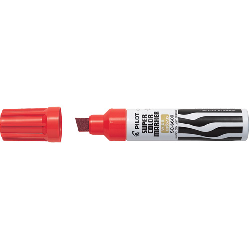 Super Colour Jumbo Permanent Marker, Red, Chisel Tip Les Fournitures Industrielles Méga