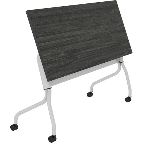 Newland Flip-Top Training Table, 24" L x 60" W x 29-1/2" H, Dark Brown Les Fournitures Industrielles Méga