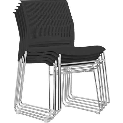 Chaises empilables, Polypropyl&egrave;ne, Hauteur 32-3/8", Capacit&eacute; 250 lb, Noir Les Fournitures Industrielles Méga