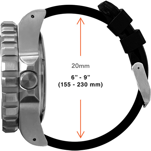 Large Diver's Quartz Watch, Digital, Battery Operated, 41 mm, Black Les Fournitures Industrielles Méga