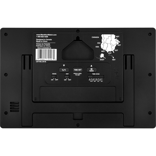 Self-Setting & Self-Adjusting Wall Clock with Stand, Digital, Battery Operated, Black Les Fournitures Industrielles Méga