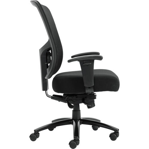 Chaise &agrave; dossier haut avec m&eacute;canisme &agrave; basculement synchronis&eacute; robuste Raven 400, Mailles, Noir, Capacit&eacute; 400 lb Les Fournitures Industrielles Méga
