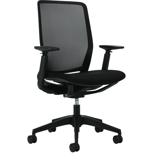 Chaise &agrave; dossier haut avec basculement synchronis&eacute; robuste Kody, Mailles, Noir, Capacit&eacute; 300 lb Les Fournitures Industrielles Méga