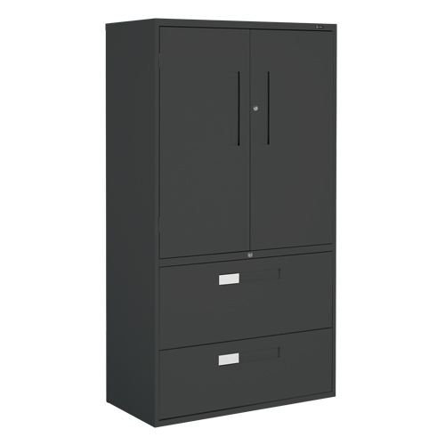 Armoire Multi-Stor, Acier, 3 Tablettes, 65-1/4" h x 36" la x 18" P, Noir Les Fournitures Industrielles Méga