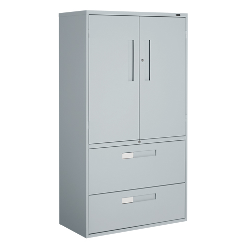 Multi-Stor Cabinet, Steel, 3 Shelves, 65-1/4" H x 36" W x 18" D, Grey Les Fournitures Industrielles Méga