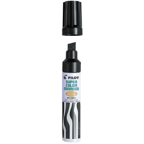 Refillable Super Colour Permanent Marker, Black, Chisel Tip Les Fournitures Industrielles Méga