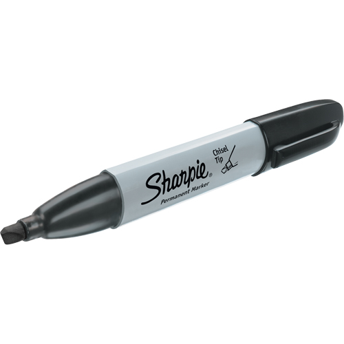 Permanent Marker, Black, Chisel Tip Les Fournitures Industrielles Méga