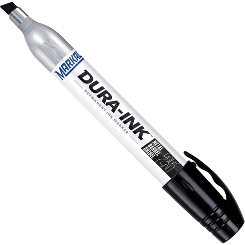 Dura-Ink&reg; Markers - #25 Felt-Tip, Black, Chisel Tip Les Fournitures Industrielles Méga