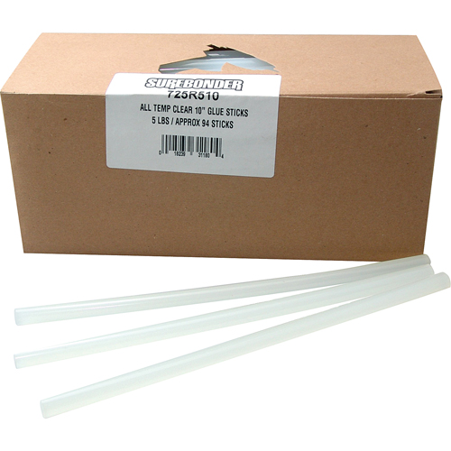 Glue Stick, 7/16" Dia. x 10" L, Clear Les Fournitures Industrielles Méga