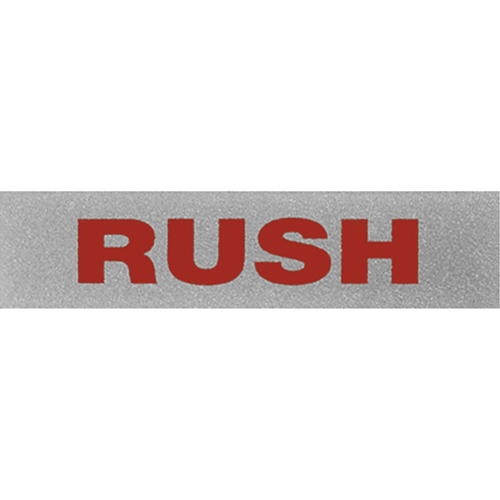 &eacute;tiquettes pour traitement sp&eacute;cial Rush, 5" lo x 2" la, Noir/rouge Les Fournitures Industrielles Méga